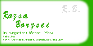 rozsa borzsei business card